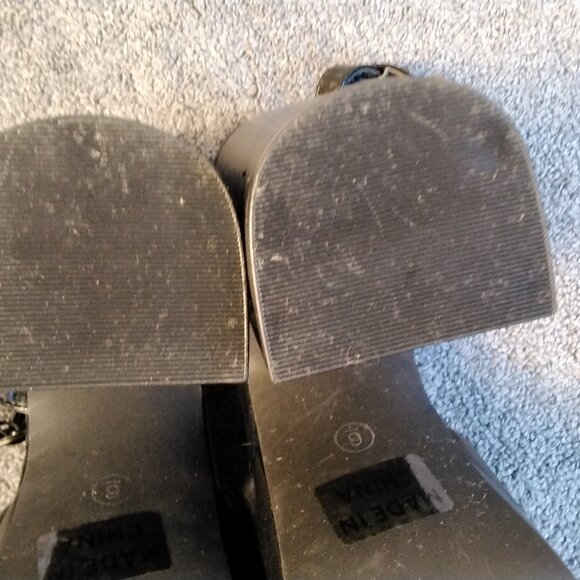 🖤 Modatope Black Platform Block Heels Size 6 Sandals Open Toe Pumps Ankle Strap - Picture 11 of 13